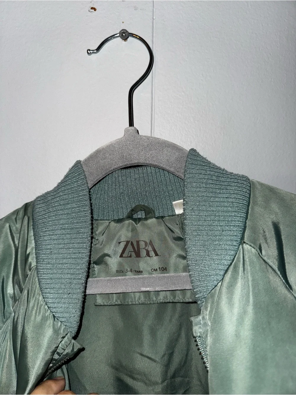 Zara Green Puffer Bomber Jacket